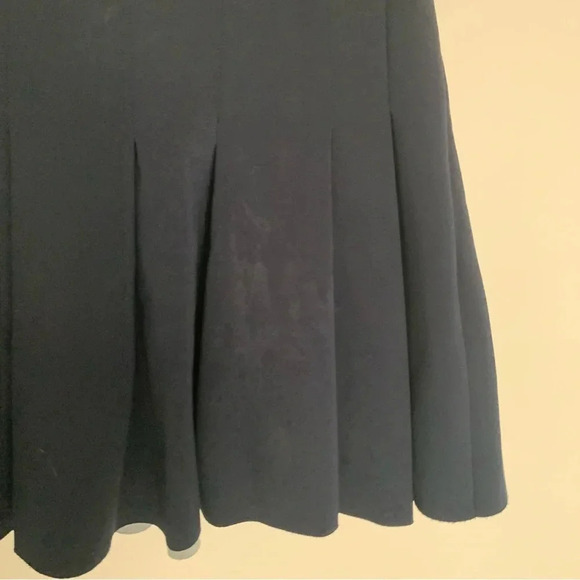 T Alexander Wang Jersey Bonded Neoprene Box Pleat  Skirt Navy M - Picture 8 of 11